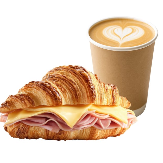Cafe Con Leche & Croissant - Breakfast Deal.