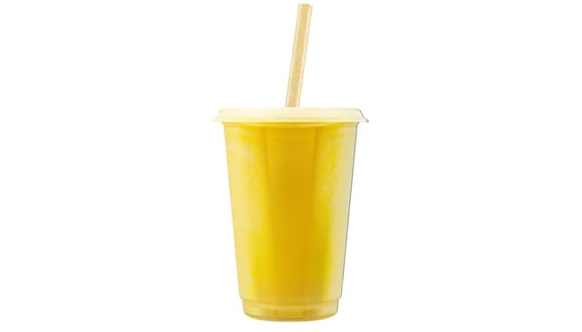 Mango, Pineapple, Peach & Orange Smoothie.