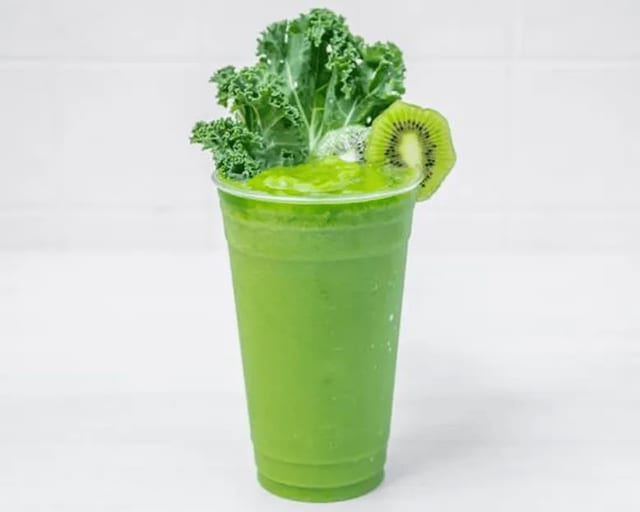Kale, Pineapple, Banana & Spinach Smoothie.