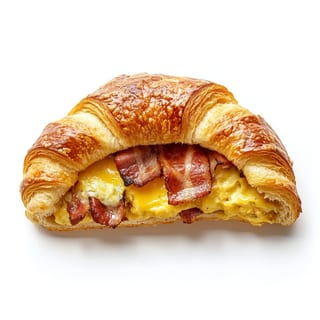 Breakfast Croissant with Bacon, Egg and Cheese